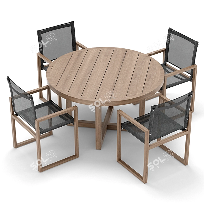 Elegant Aegean Round Set 3D model image 2