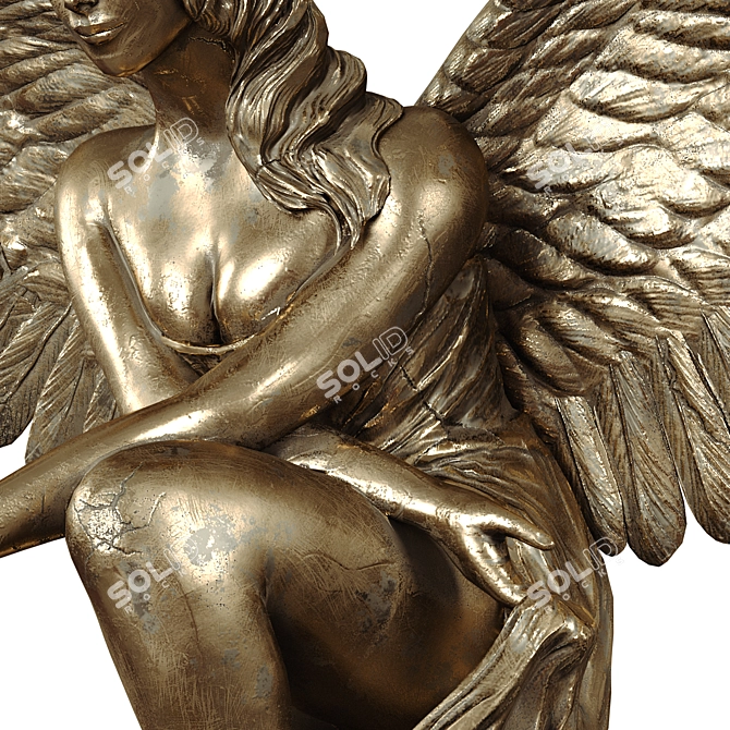 Elegant Angel Statue: Graceful & Timeless 3D model image 3