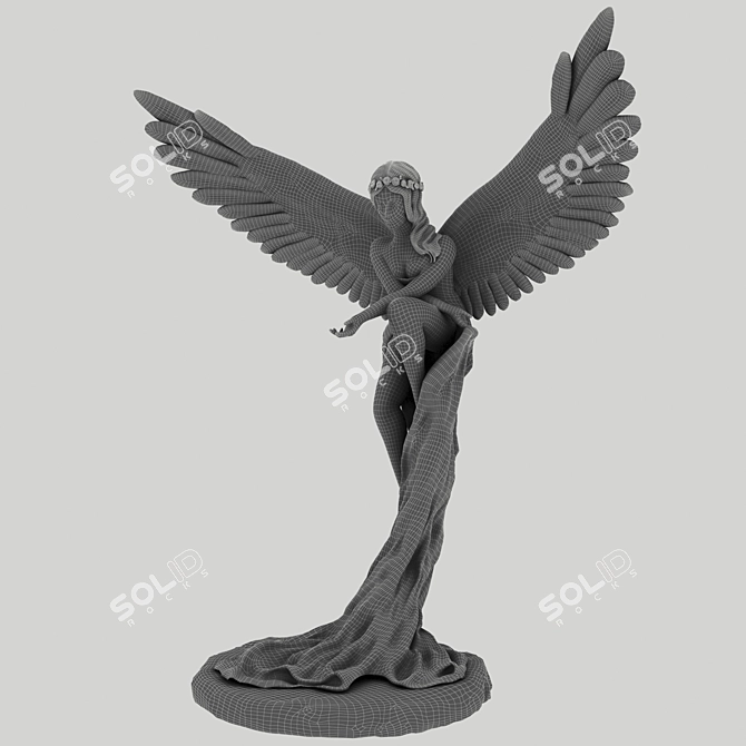 Elegant Angel Statue: Graceful & Timeless 3D model image 5