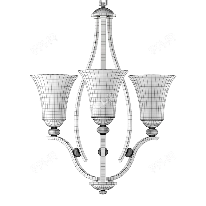 Shadowglen Lathan Bronze Chandelier 3D model image 2