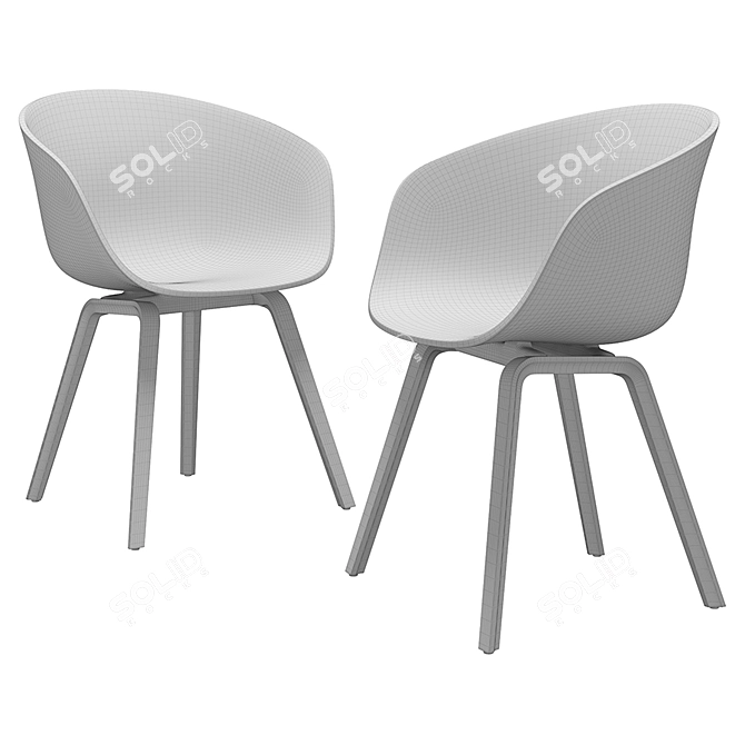 Modern Hay Chair and Muuto Table Set 3D model image 4