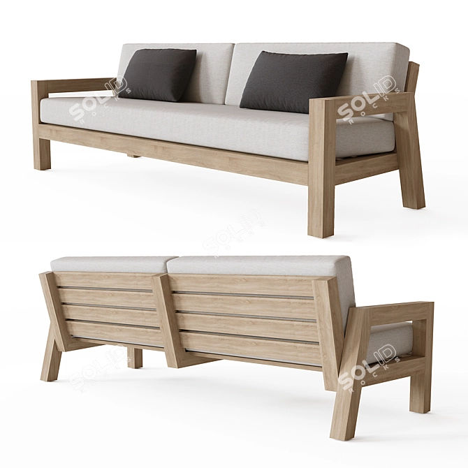 Stylish 90" BONAIRE Sofa | Restoration Hardware 3D model image 1
