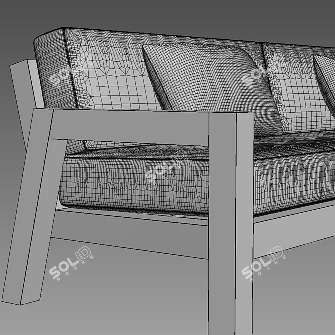 Stylish 90" BONAIRE Sofa | Restoration Hardware 3D model image 2