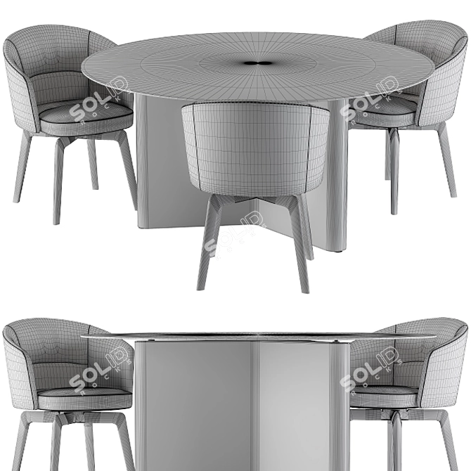 Maximize Comfort with Amele Chair & Glass Lou Table 3D model image 2