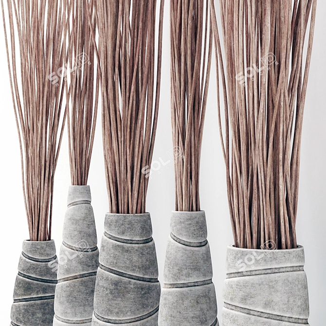 Concrete Branch Vases 3D model image 2