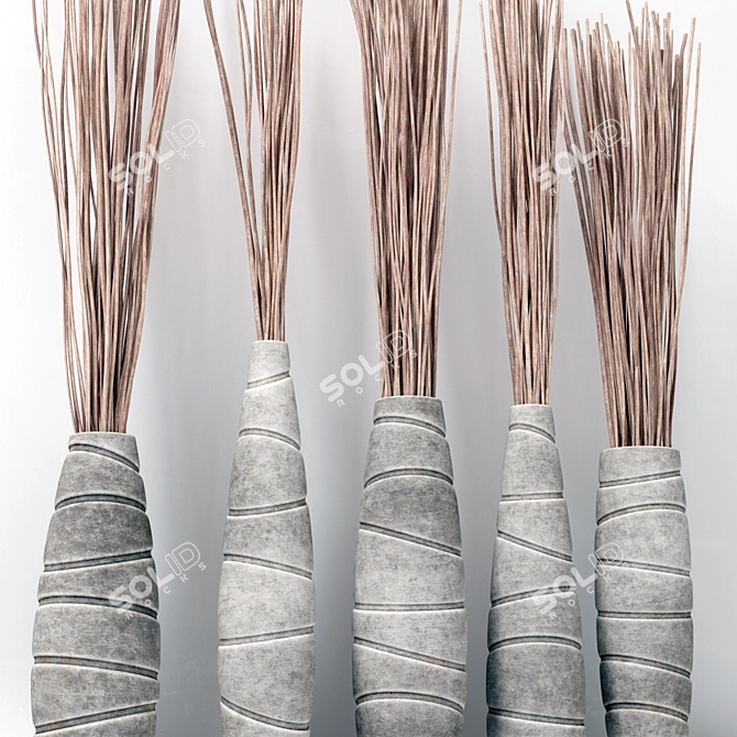 Concrete Branch Vases 3D model image 3