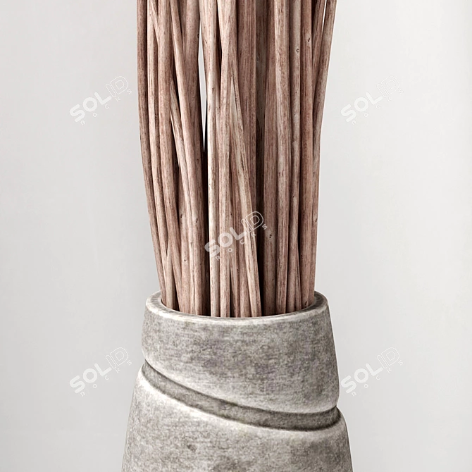 Concrete Branch Vases 3D model image 4