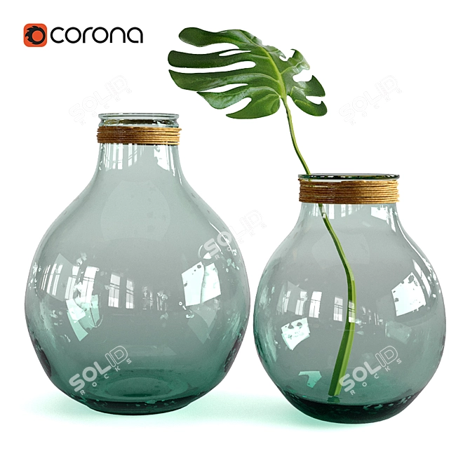 EcoGlass Asymmetrical Decor Vessel 3D model image 1
