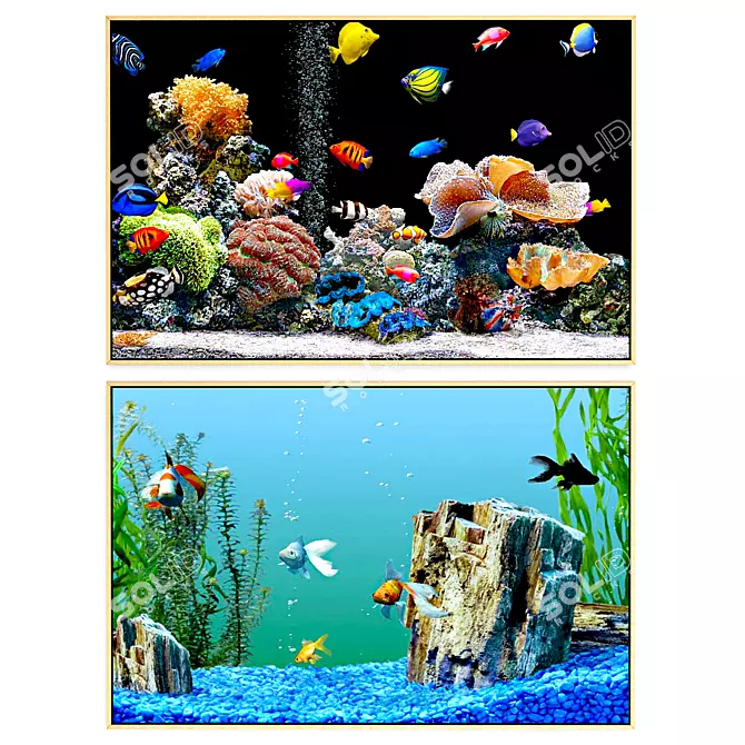 Aquatic Dreams: № 060 Aquarium Art 3D model image 1