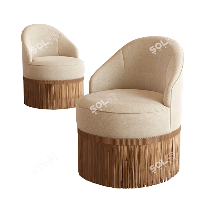 Vintage Glamour Club Chair 3D model image 5
