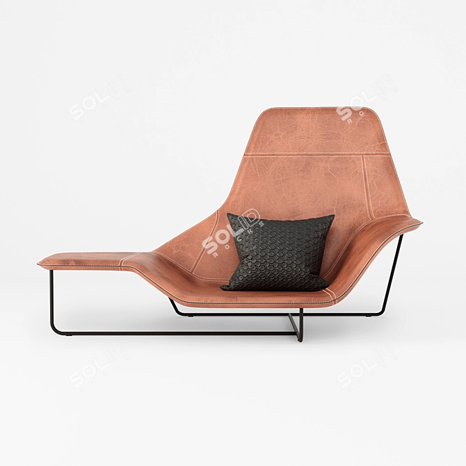 Sleek Steel Lama Lounge Chair 3D model image 2