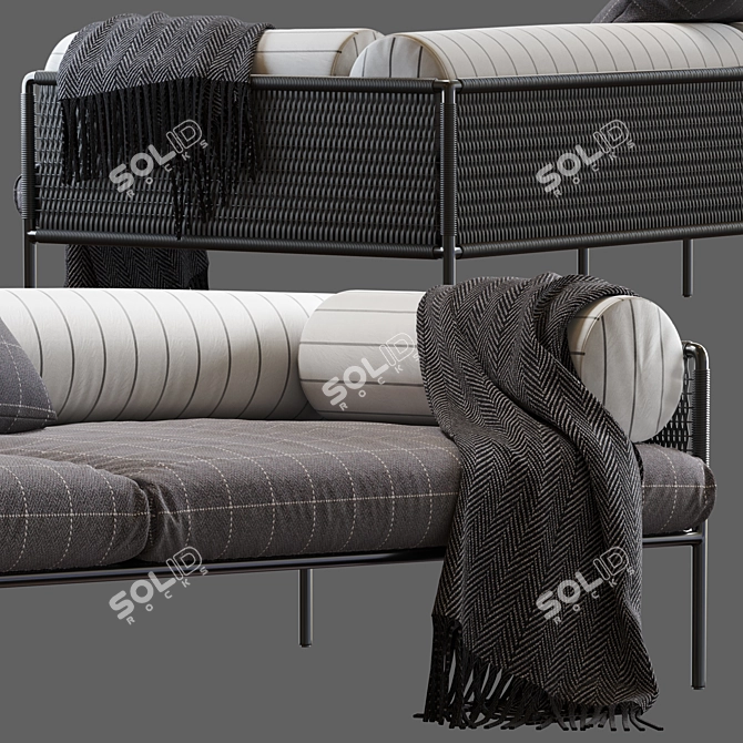 Minimal Steel Frame Agra Sofa 3D model image 2