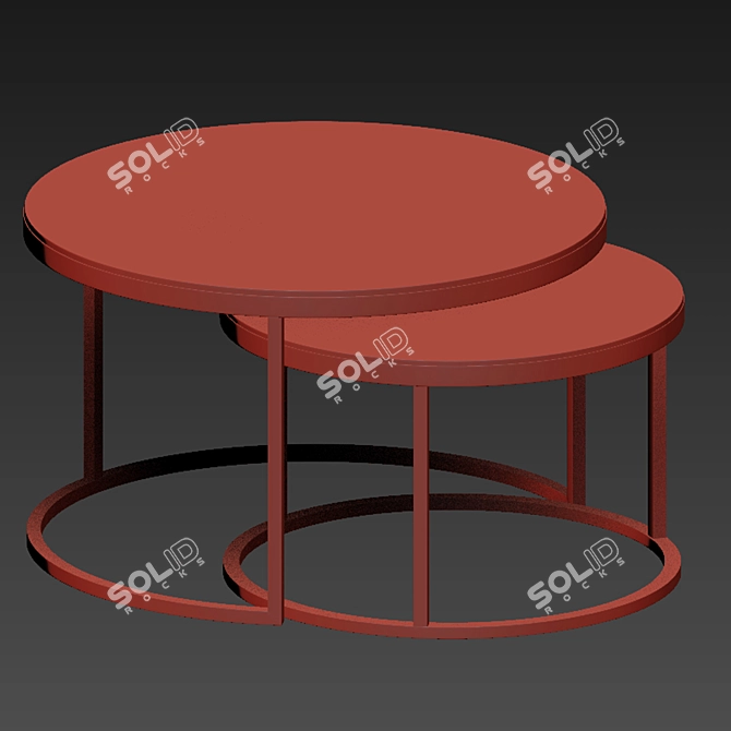 Cosmic Nesting Coffee Tables: Mars Edition 3D model image 2