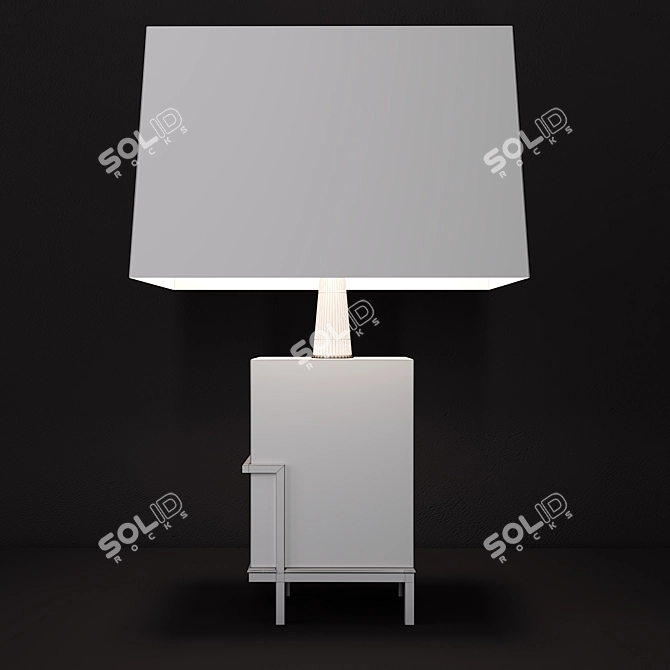 Elegant Marble Brass Lamp 3D model image 3