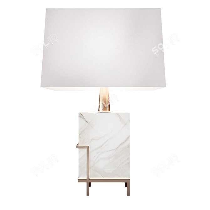 Elegant Marble Brass Lamp 3D model image 4