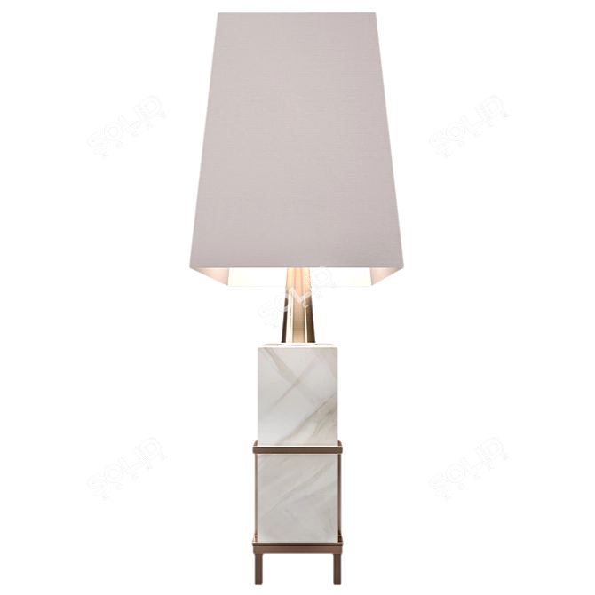 Elegant Marble Brass Lamp 3D model image 5