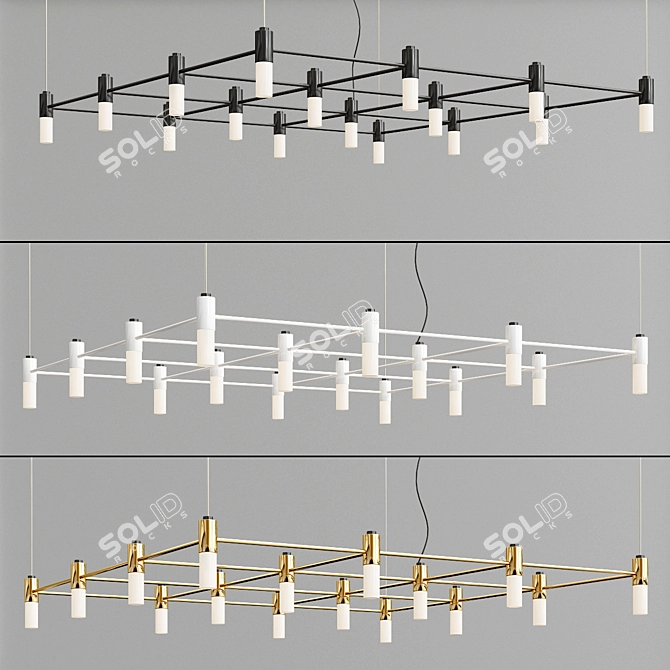 Elegant Tooy Quadrante Pendant Light 3D model image 2