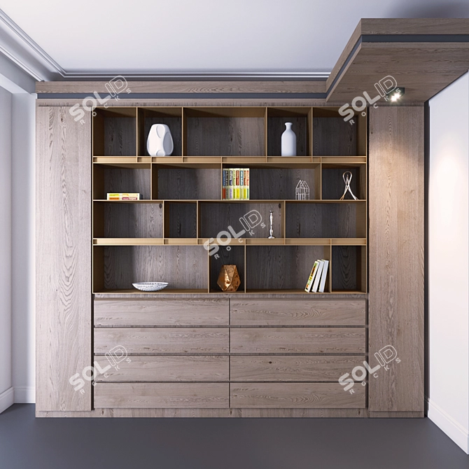 Versatile Bookcase with Illuminated Shelves 3D model image 2
