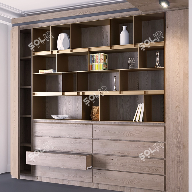 Versatile Bookcase with Illuminated Shelves 3D model image 3