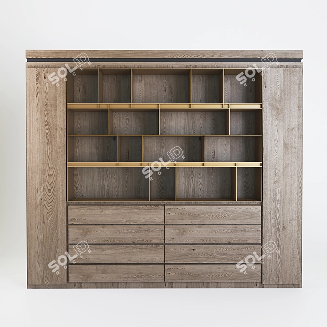 Versatile Bookcase with Illuminated Shelves 3D model image 5