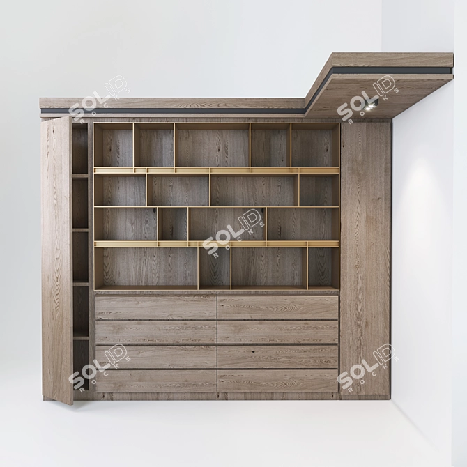 Versatile Bookcase with Illuminated Shelves 3D model image 6