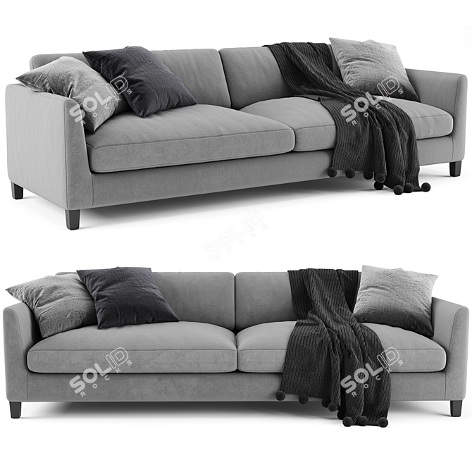 Modern Meridiani Bissè Sofa: Sleek Design & Superior Comfort 3D model image 1