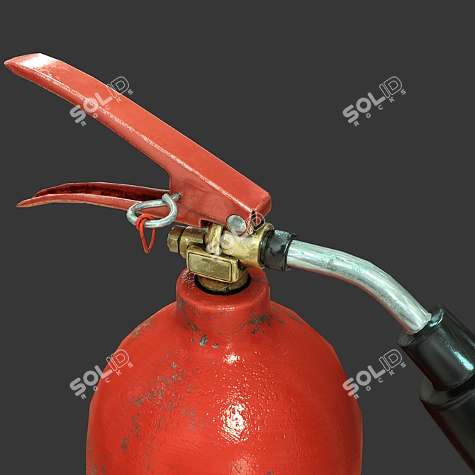 Sleek Fire Extinguisher - Low Poly Design 3D model image 3