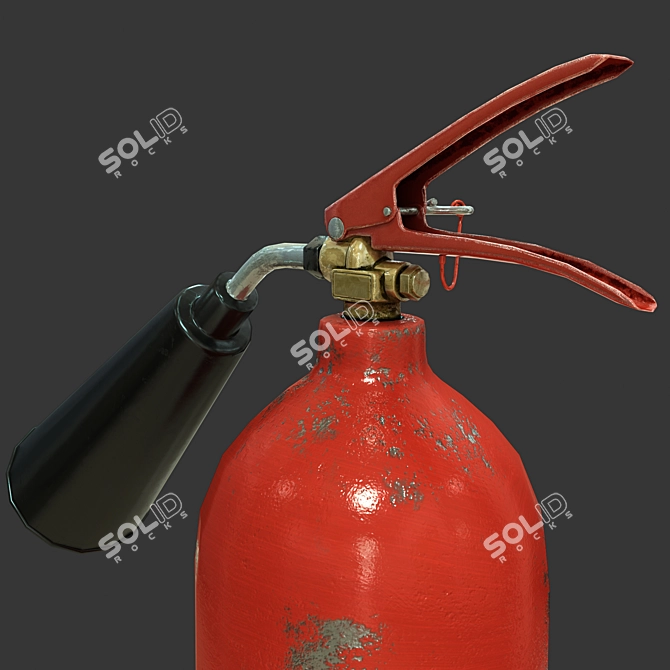 Sleek Fire Extinguisher - Low Poly Design 3D model image 4