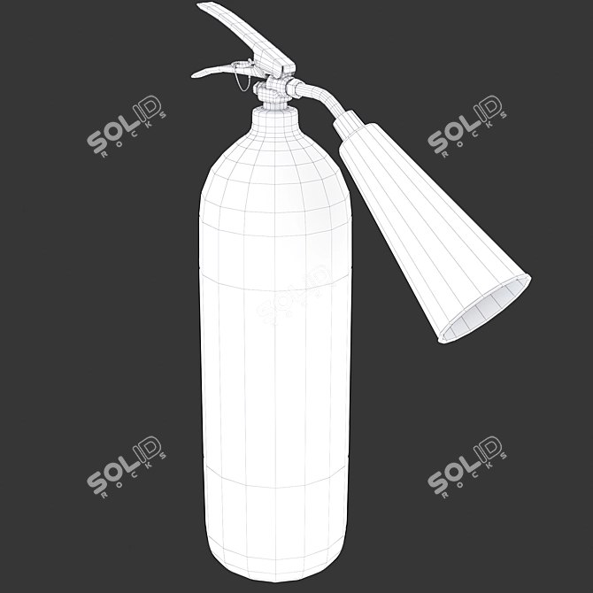 Sleek Fire Extinguisher - Low Poly Design 3D model image 5