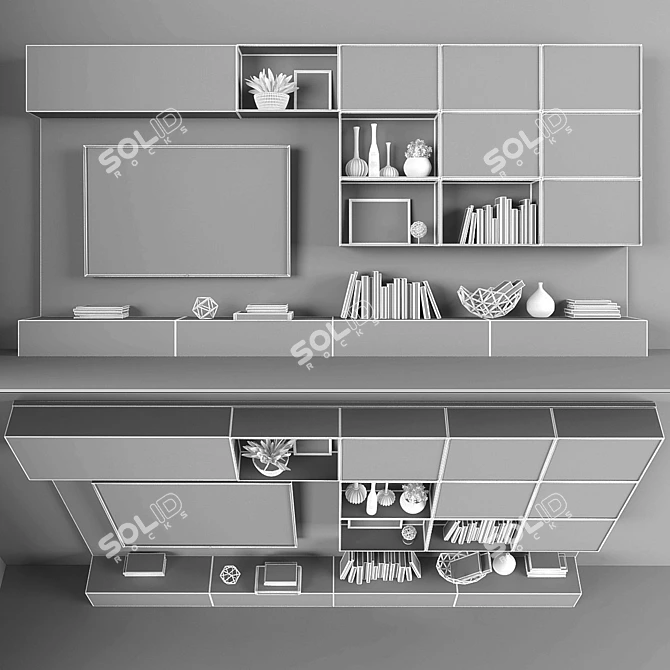 Elegant TV Stand Set 3D model image 3