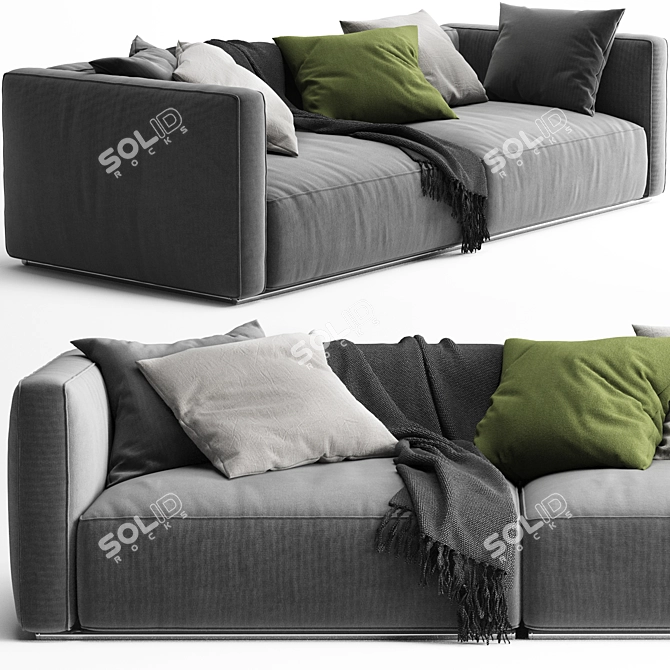 Stylish Poliform Shangai Sofa 3D model image 1