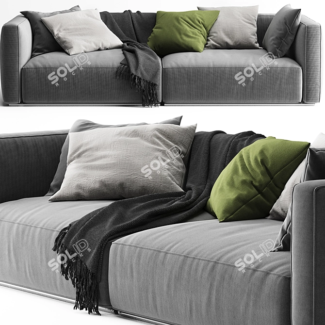 Stylish Poliform Shangai Sofa 3D model image 3