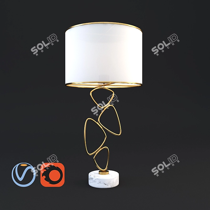 Veronoi Random Table Lamp: Modern Lighting Fixture 3D model image 1
