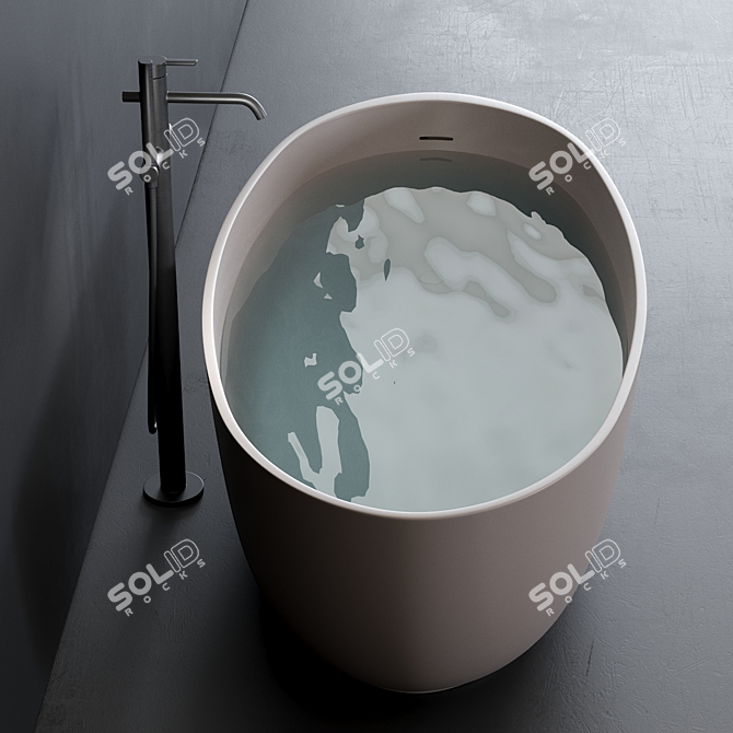 Revolutionary Solid Surface Bathtub 3D model image 2
