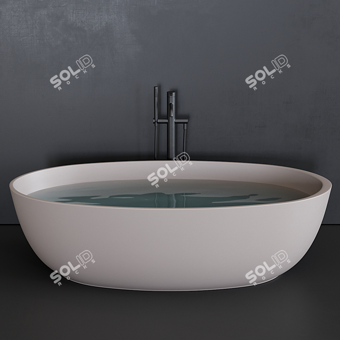 Revolutionary Solid Surface Bathtub 3D model image 3