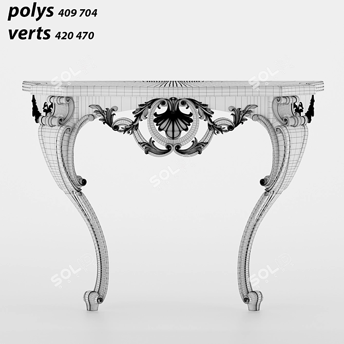 Ornate Console 3D model image 3