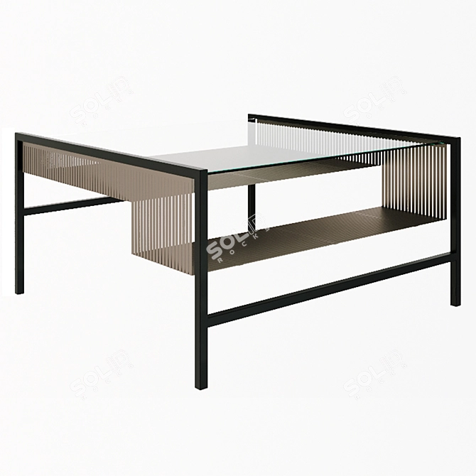 Stylish Sliding Glass Coffee Table 3D model image 1