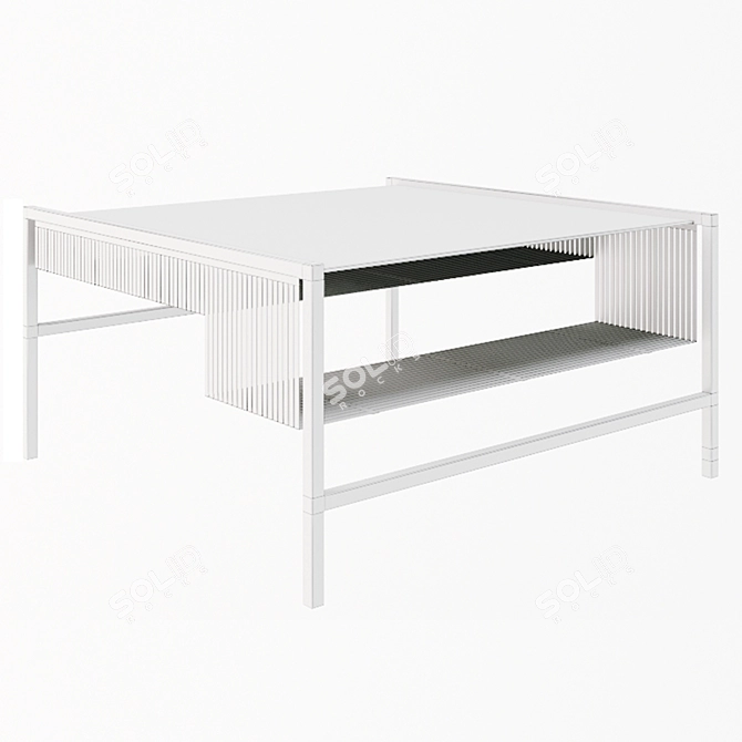 Stylish Sliding Glass Coffee Table 3D model image 2