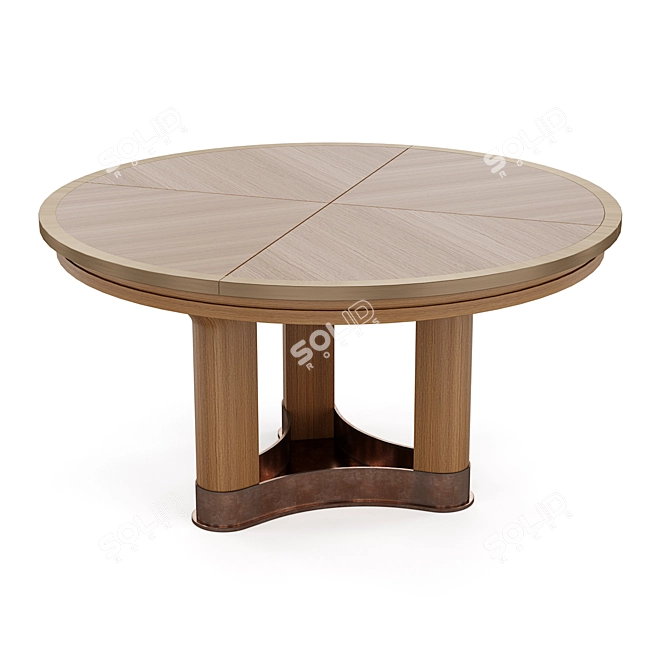 Amboise Walnut Table: Self-Storing Leaves 3D model image 2