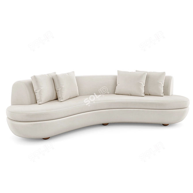 Decca Oak Sofa: Customizable Luxury 3D model image 2