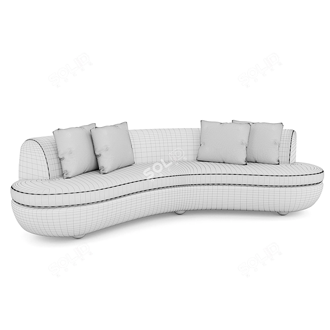 Decca Oak Sofa: Customizable Luxury 3D model image 5