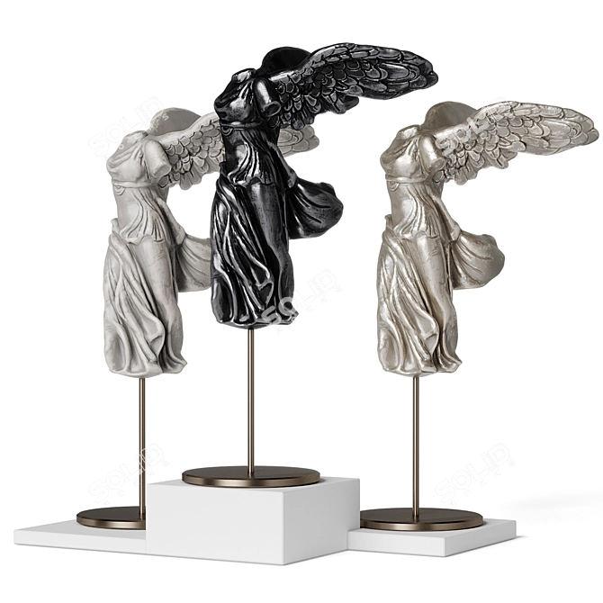 Victorious Wings: Samothrace Statue Set 3D model image 1