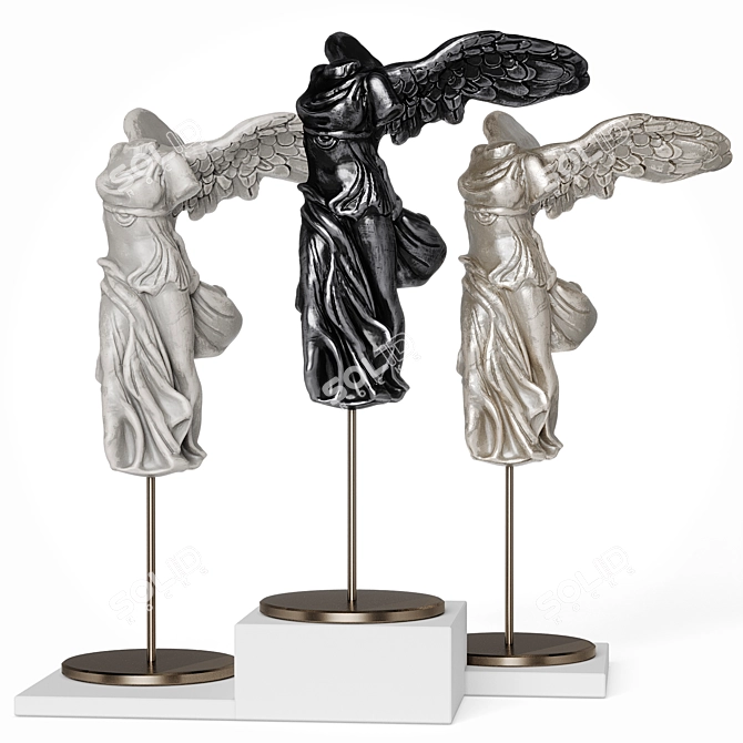 Victorious Wings: Samothrace Statue Set 3D model image 2