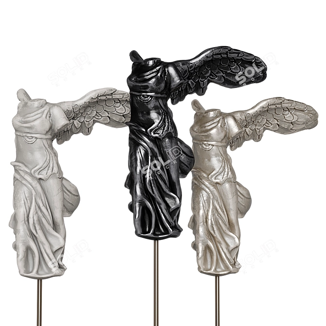 Victorious Wings: Samothrace Statue Set 3D model image 3