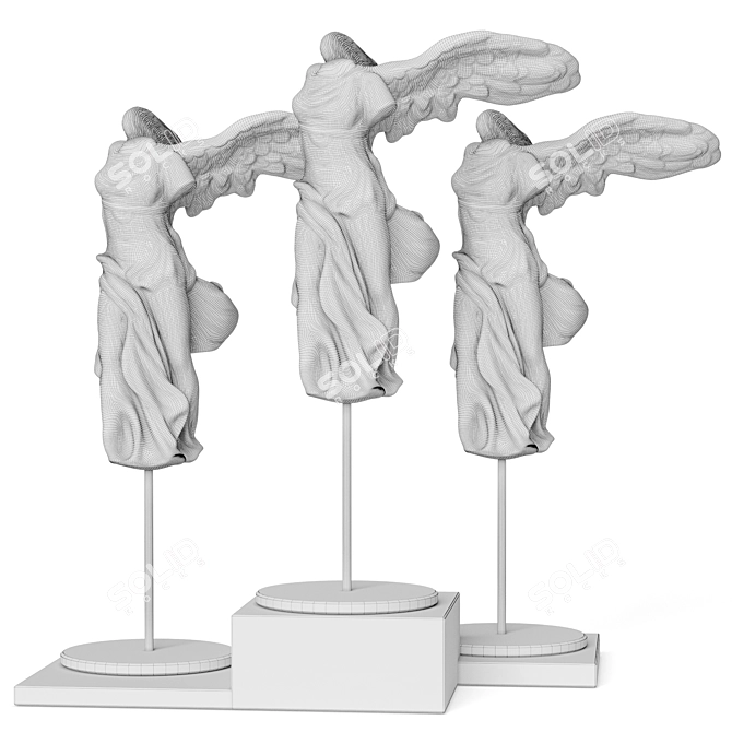 Victorious Wings: Samothrace Statue Set 3D model image 4