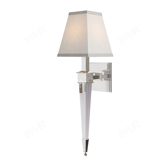 Modern Silver Sconce with Elegant White Shade 3D model image 1