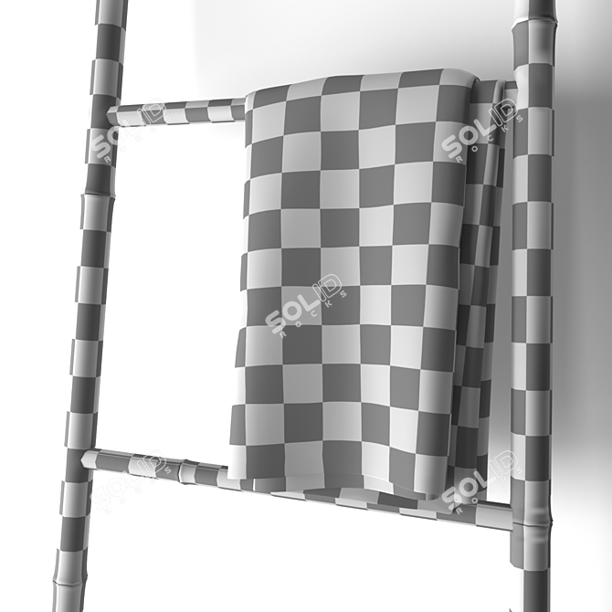 Bamboo Ladder Towel Rack 3D model image 5