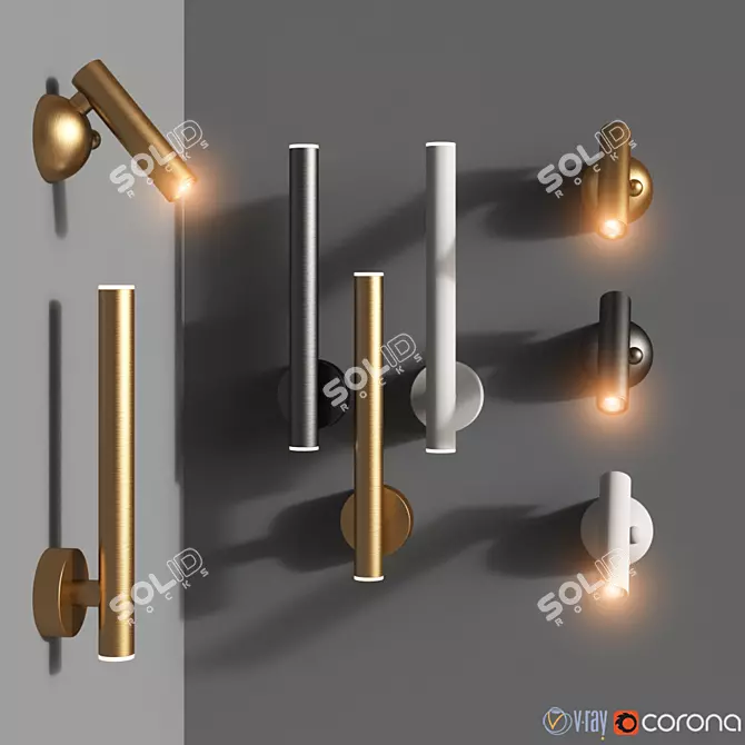 Loya Wall Light Duo - Elegant Illumination 3D model image 1