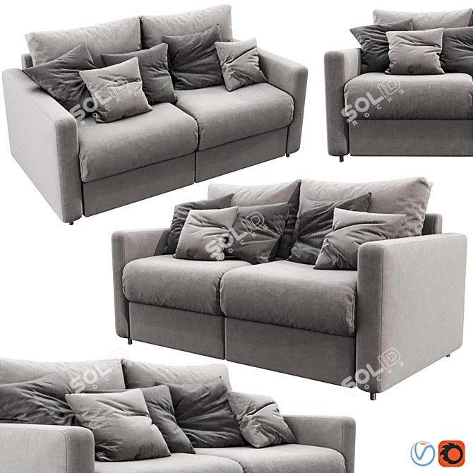 Trendy Italian Freedom Sofa 3D model image 1