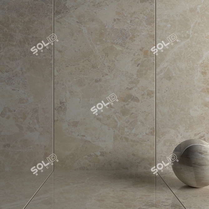 Elegant Emperador Beige Wall Tiles 3D model image 3